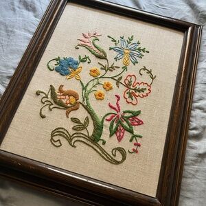 Floral Embroidered Wall Art